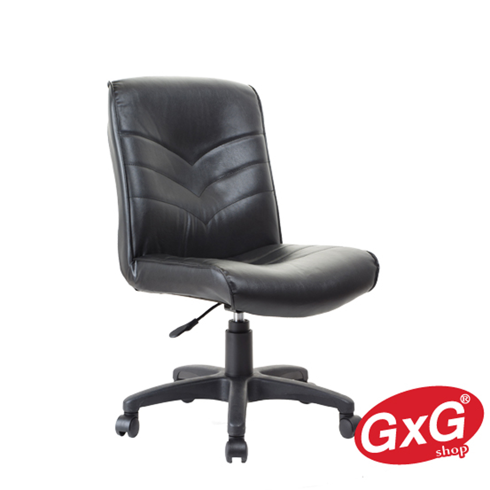 GXG 短背皮面 無扶手電腦椅 型號1008E