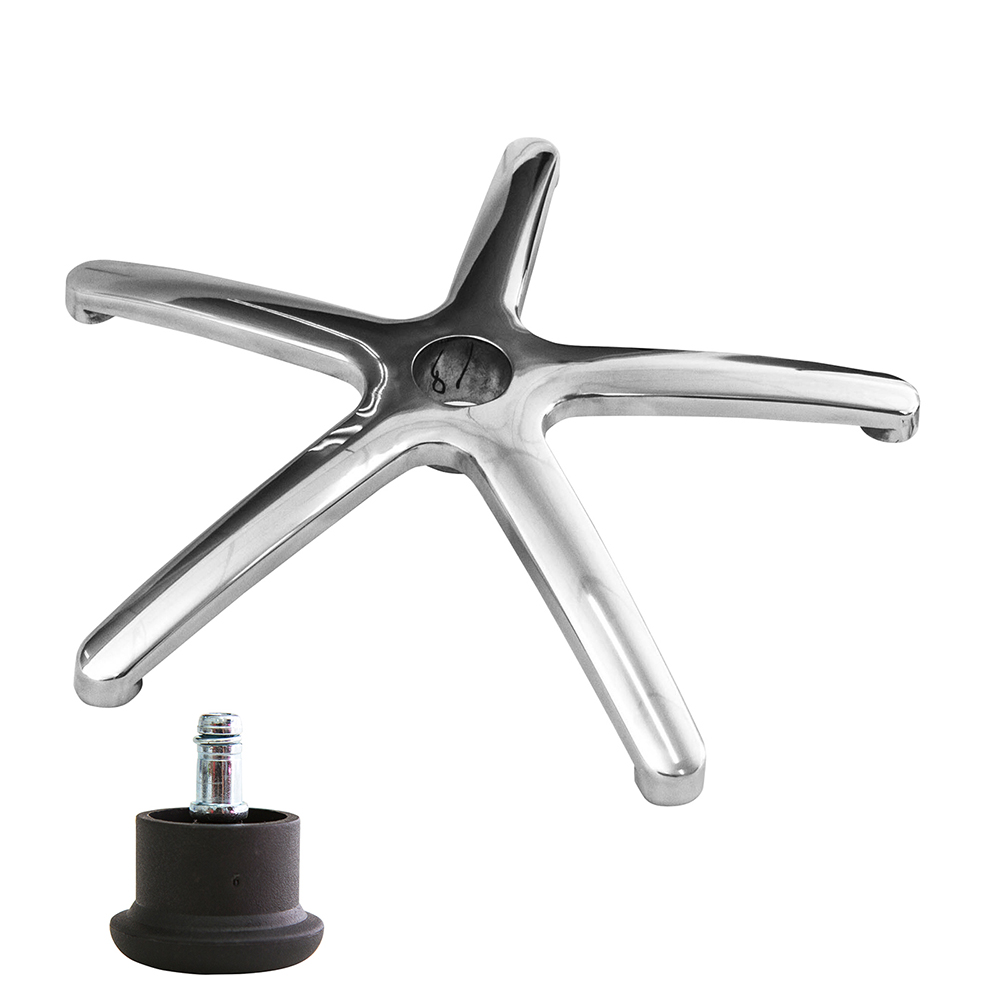 電腦椅專用 五星鋁合金腳座 (直徑48cm/固定輪)BASE-007SS
