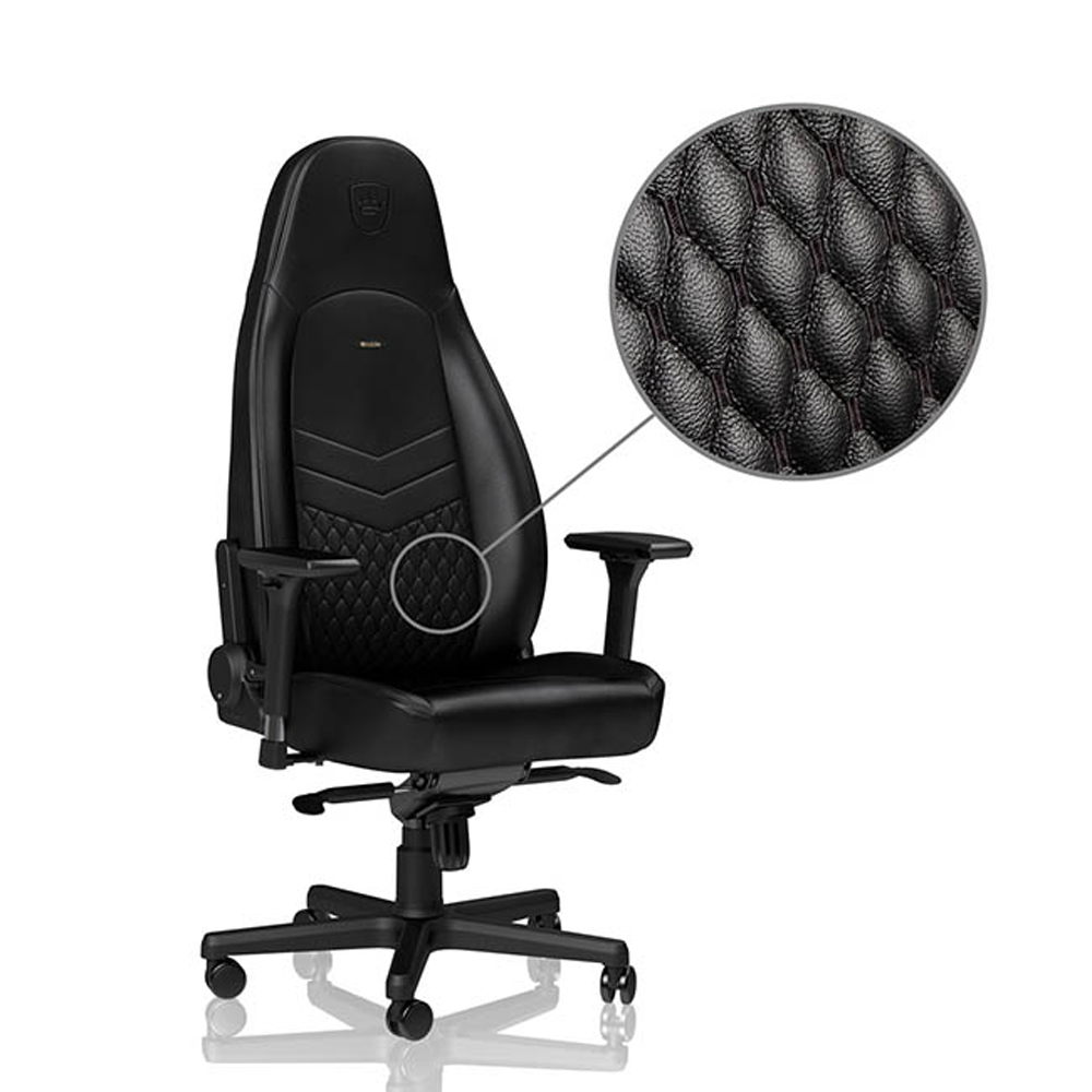 ※售完 Noblechairs 皇家 電競賽車椅(真牛皮-黑色) ICON-004