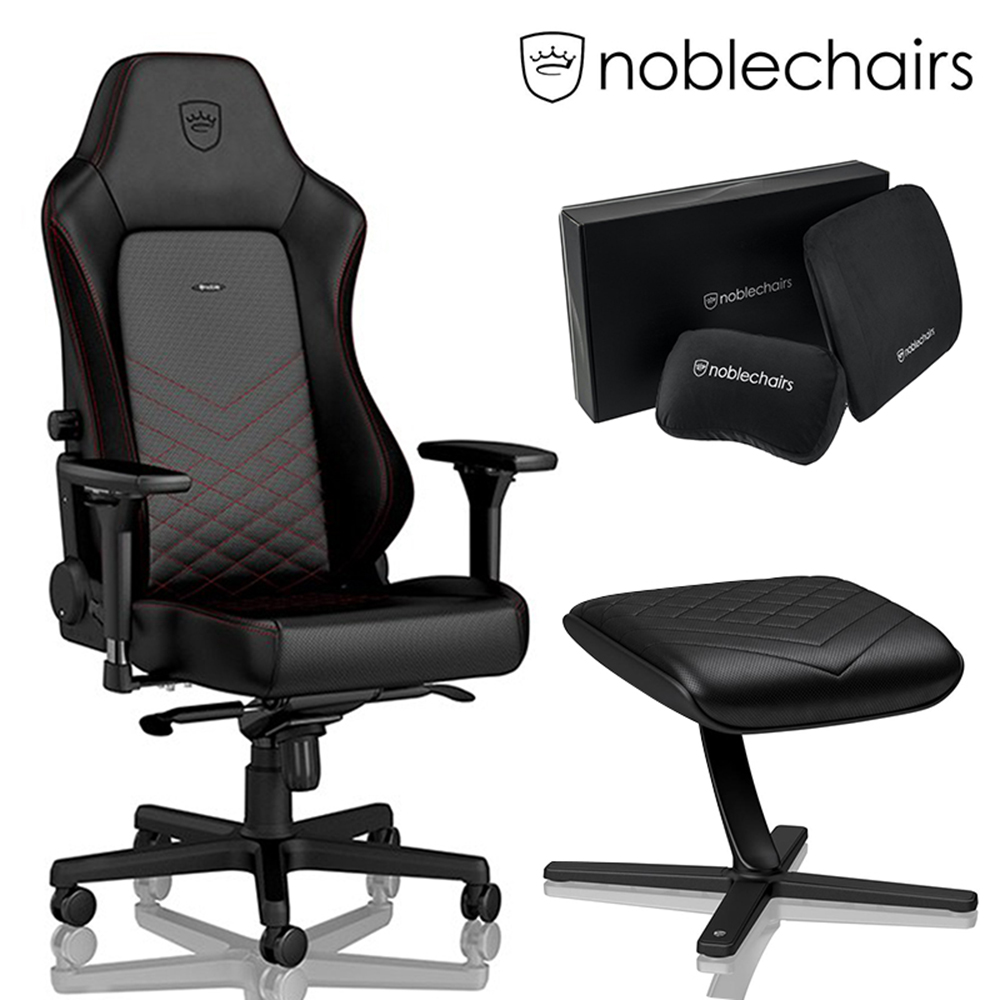 ※售完 Noblechairs 皇家賽車椅 HERO 搭配置腳蹬+記憶枕組 豪華組 (合成皮款) MAX-005