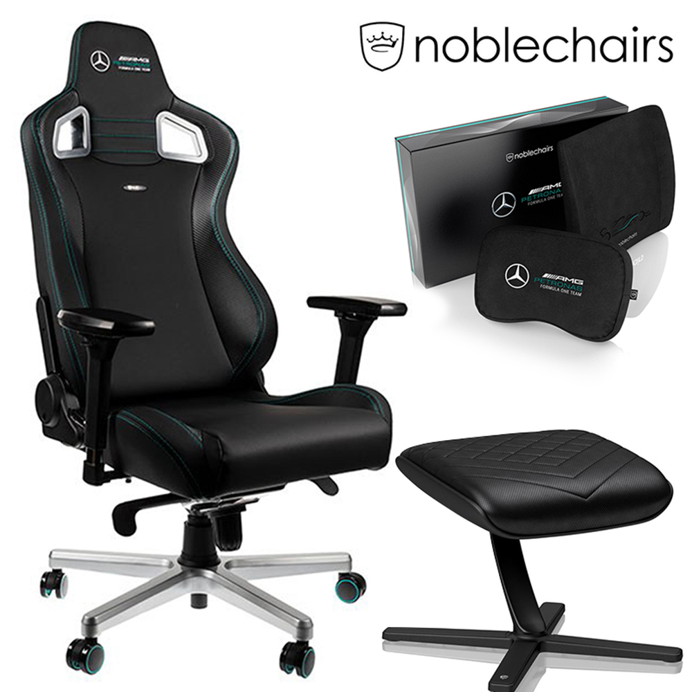 	※售完 Noblechairs 皇家賽車椅 AMG賓士 EPIC 搭配置腳蹬+記憶枕組 豪華組 MAX-007