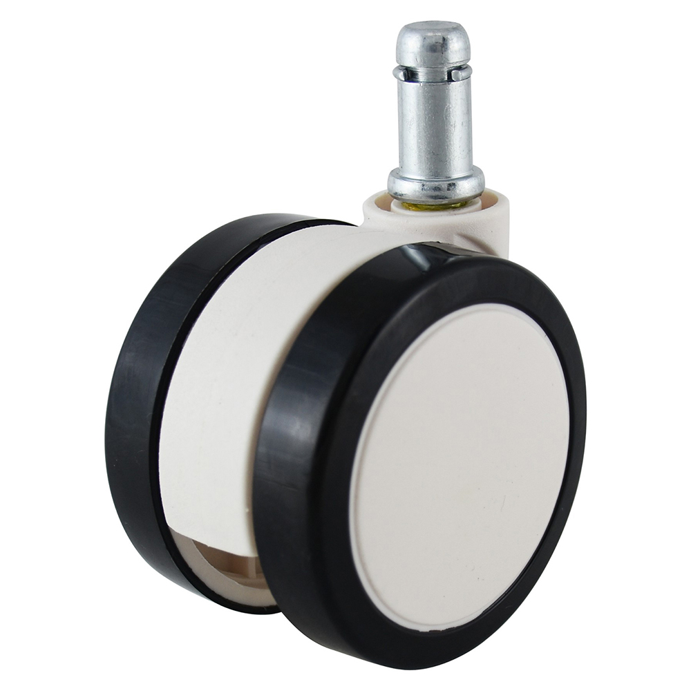 電腦椅輪子 彈力PU輪/黑白色滑輪組 (6cm/一組五顆) 