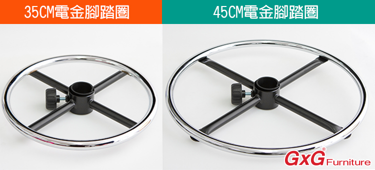 GXG 軟膠圓凳 工作椅 (寬鋁腳/踏圈/防刮輪) 型號T03LU1XK